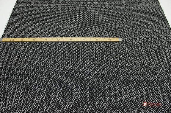 Плательный хлопок "Воздушные лютики" цв.черный, ш.1.45м, хлопок-100%, 140гр/м.кв