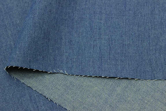 Сорочечная джинсовая ткань цв.Джинсово-желтый, СОРТ2, ш.1.44м, хлопок-50%, вискоза-50%, 135гр/м.кв