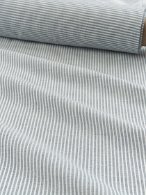 Вареный (стираный) хлопок "Белая полоска на джинсово-голубом меланже", ш.2.5м, хл-100%, 110гр/м.кв