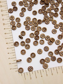 Пуговица дерево, цв.бронзово-коричневый, 10мм, 4 отверстия#032170