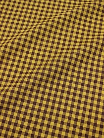Пестрядь "Клетка (6*6 мм)" цв.горчичный/коричневый, ш.1.45м, хлопок-100%, 130гр/м.кв