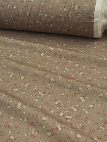 Муслин Премиум двухслойный гладкий "Мерцание роз" цв.св.кофейно-серый, ш.2.5м, хлопок-100%, 115гр/м.кв