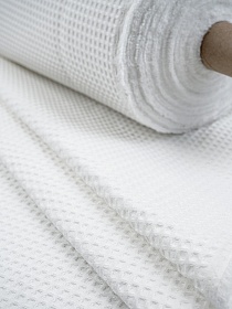 Вафельное премиум-полотно "Italy" цв.Молочно-белый, ш.1.5м, хлопок-100%, 240гр/м.кв