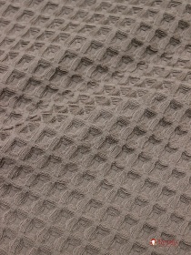 Вафельное премиум-полотно "Бохо" цв.кофейно-серый, ш.1.75м, хлопок-100%, 240гр/м.кв