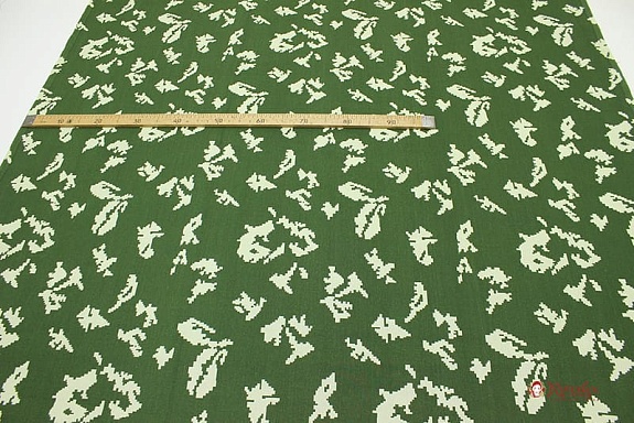 Мерный лоскут(ткань в отезах) - Бязь "Камуфляж - березка" цв.хаки/св.салатовыйГОСТ,ш.1.5м,хл-100%142