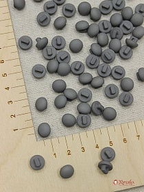 Пуговица "Грибок" пластмасса, цв.серый, 10мм