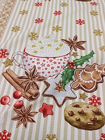 Вафельное полотно "Уютный вечер", СОРТ2, ш.1.5м, хлопок-100%, 150гр/м.кв, раппорт 63.5см