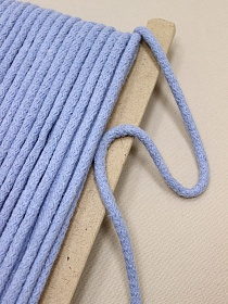 Шнур цв.небесно-голубая дымка, 8мм, хлопок-100%