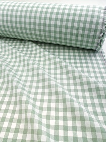 Вареный (стираный) хлопок "Клетка (1.0*1.0см)" цв.т.морозная зелень, ш.2.5м, хл-100%, 110гр/м.кв