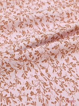 Вискоза с хлопком "Барбариски" цв.терракотовый на пыльно-розовом, 1.45м, хл-70%, виск-30%, 90гр/м.кв