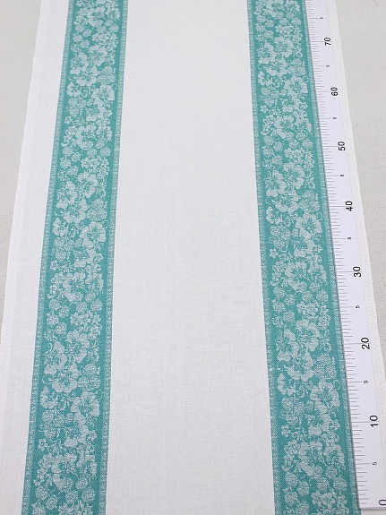 Холст полотенечный жаккард "Вьюнок" цв.изумруд, ш.0.5м, лен-30%, хл-70%, 210гр/м.кв