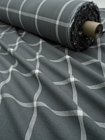 Вареный (стираный) хлопок "Крупная клетка (11*11см)" цв.графитово-серый с зеленым оттенком, ш.2.5м, хл-100%, 120гр/м.кв