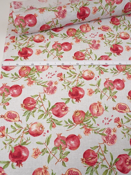 Рогожка "Сочный гранат" цв.серый, ш.1.5м, хлопок-100%, 150гр/м.кв