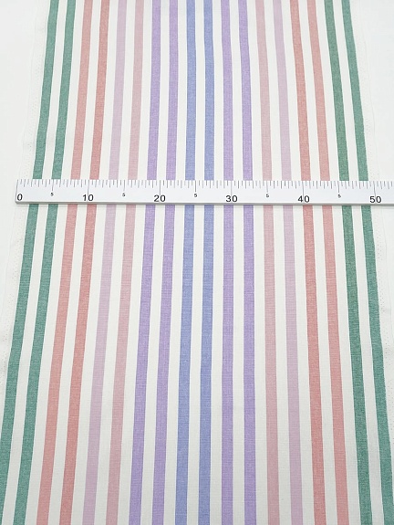 Холст полотенечный "Синие/красные/зеленые полосы", ш.0.5м, лен-30%, хл-70%, 140гр/м.кв