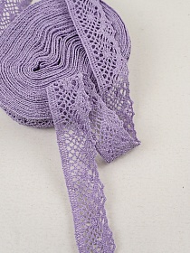 Кружево цв.сиреневый, ш.30мм, хлопок-90%, п/э-10%, 10м, рис.111/27