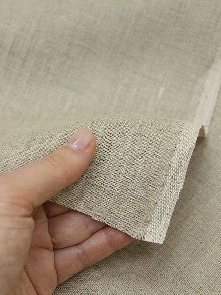 Лен умягченный цв.Натуральный, ш.1.5м, лен-100%, 150гр/м.кв