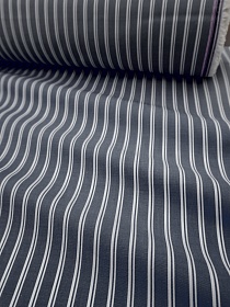 Пестроткань сорочечная "Двойная средняя полоска" цв.черный/белый, ш.1.45м, хлопок-100%, 110гр/м.кв