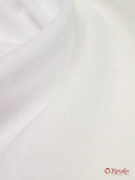 Лен сорочечный с эффектом мятости цв.Белый (отбеленный), ш.1.45м, лен-100%, 125гр/м.кв