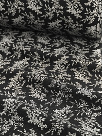 Теплый хлопок "Осенние травы" цв.черный, ш.1.5м, хлопок-100%, 160гр/м.кв