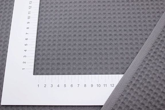 Вафельное премиум-полотно "Italy" цв.Серо-синяя дымка, ш.1.45м, хлопок-100%, 240гр/м.кв#020607