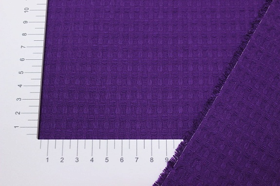Вафельное полотно "Крупная клетка" цв.фиолетово-лиловый, ш.1.5м, хлопок-100%, 200гр/м.кв