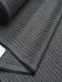 Шерсть костюмная "Елочка-полоска" цв.т.серый, ш.1.55м, шерсть-75%, п/э-25%, 230гр/м.кв