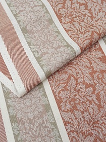 Мерный лоскут Холст полотенечный жаккард "Венеция" цв.оранжево-терракотовый, ш.0.5м, лен-30%, хл-70%, 210гр/кв.м