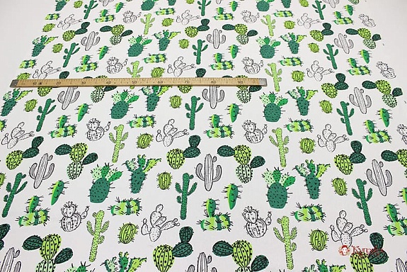 Бязь "Кактусы", СОРТ2, ш.1.5м, хлопок-100%, 120гр/м.кв