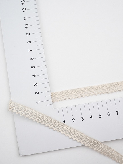 Кружево цв.суровый, ш.10мм, хлопок-100%, рис.129/3