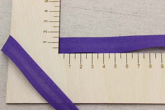 Косая бейка цв.Фиолетовый светлый, ш.15мм, хлопок-100%