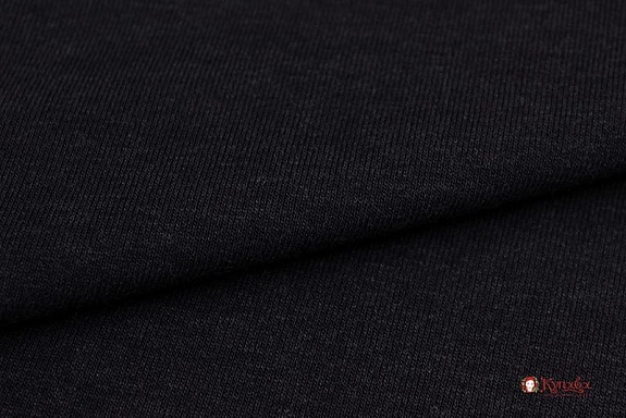 Футер-петля диагональ 3-х нит. цв.Черный графит (меланж) с лиловым оттенком, ш.1.95м, Карде