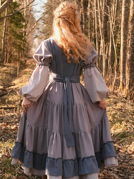 Платье из фактурного хлопка и плательного хлопка