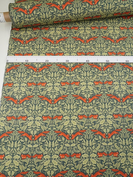 Перкаль Премиум (Digital) "Орнамент с белками", ш.1.5м, хлопок-100%, 120гр/м.кв