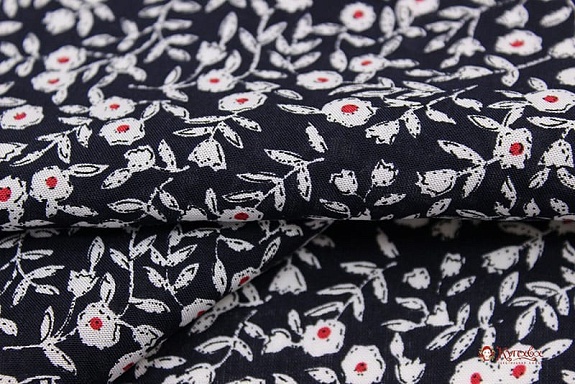 Штапель "Лёгкость" цв.чернильно-черный, ш.1.42м, вискоза-100%, 90гр/м.кв