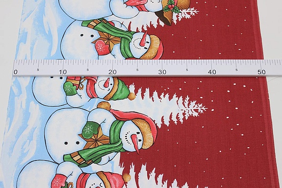 Дорожка "Снеговики-озорники", ш.0.5м, хлопок-100%, 228гр/м.кв