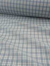 Вареный (стираный) хлопок "Клетка" цв.винтажно-голубой, ш.2.5м, хл-100%, 110гр/кв.м