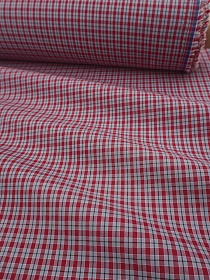 Пестроткань сорочечная "Мелкая клетка" цв. бордовый/серый, ш.1.45м, хлопок-100%, 95гр/м.кв