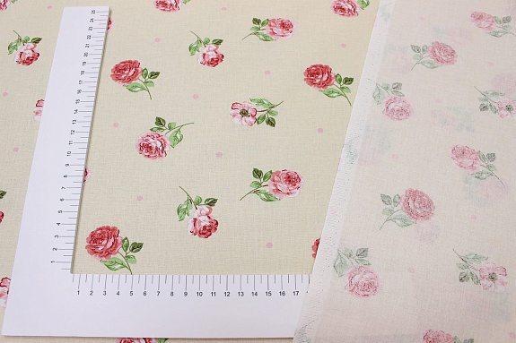 Бязь "Саломея - розочки", ГОСТ, ш.2.2м, хлопок-100%, 142гр/м.кв