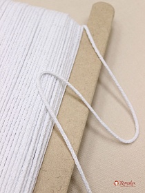 Шнур цв.белый (отбеленный), 3мм, хлопок-100%