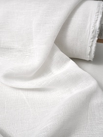 Полулен декоративный "Сетка-вуаль" цв.белый (отбеленный), ш.2.60м, лен-53%, хлопок-47%, 90гр/м.кв