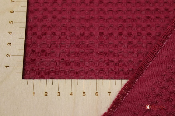 Вафельное премиум-полотно "Italy" цв.Розово-малиновый, ш.1.5м, хлопок-100%, 240гр/м.кв