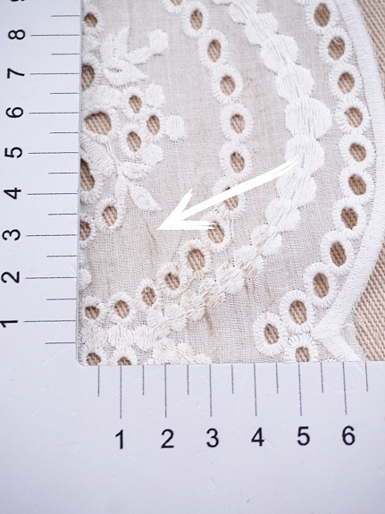 Шитье "Камея" (фестоны с 2х сторон) цв.молочно-белый, СОРТ2, ш.1.35м, хлопок-100%, батист, 80гр/м.кв