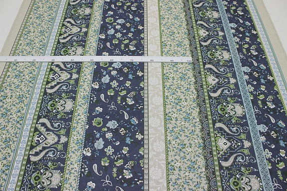 Полулен "Шанита" цв.синий,  ш.1.5м, лен-30%, хлопок-70%, 145гр/м.кв