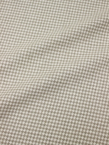 Лен костюмный с умягчением "Гусиная лапка" цв.бежевый/молочный, ш.1.45м, лен-100%, 350гр/м.кв