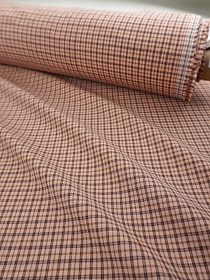 Вареный (стираный) хлопок "Клетка" цв.крем-брюле, ш.2.5м, хл-100%,115гр/м.кв