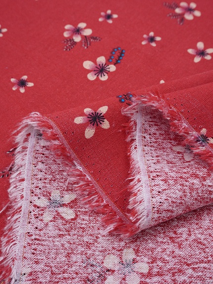 Хлопколен "Марта" цв.красный, СОРТ2, ш.1.5м, лен-20%, хлопок-80%, 145гр/м.кв