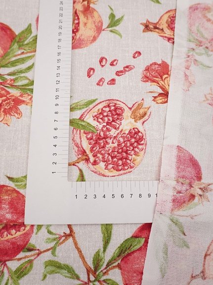 Рогожка "Сочный гранат" цв.серый, ш.1.5м, хлопок-100%, 150гр/м.кв