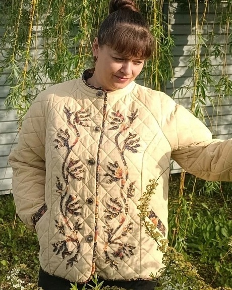 Стеганая телогрейка из микровельвета