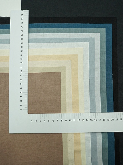 Набор тканей для рукоделия "Бязь однотонная: серо-бежевая гамма", 45*30 см, 12 шт