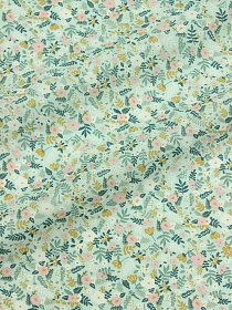 Мерный лоскут ( ткань  в отрезах) Ситец "Летнее полюшко" цв.бирюзовый, ш.0.95м, хлопок-100%, 95гр/м.кв